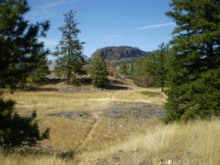 Heading back, interesting mountain in the distance, may be a trail to it?, McIntyre Bluff 2011-09.